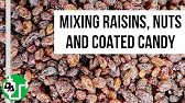Mixing Raisins, Nuts and Coated Candy